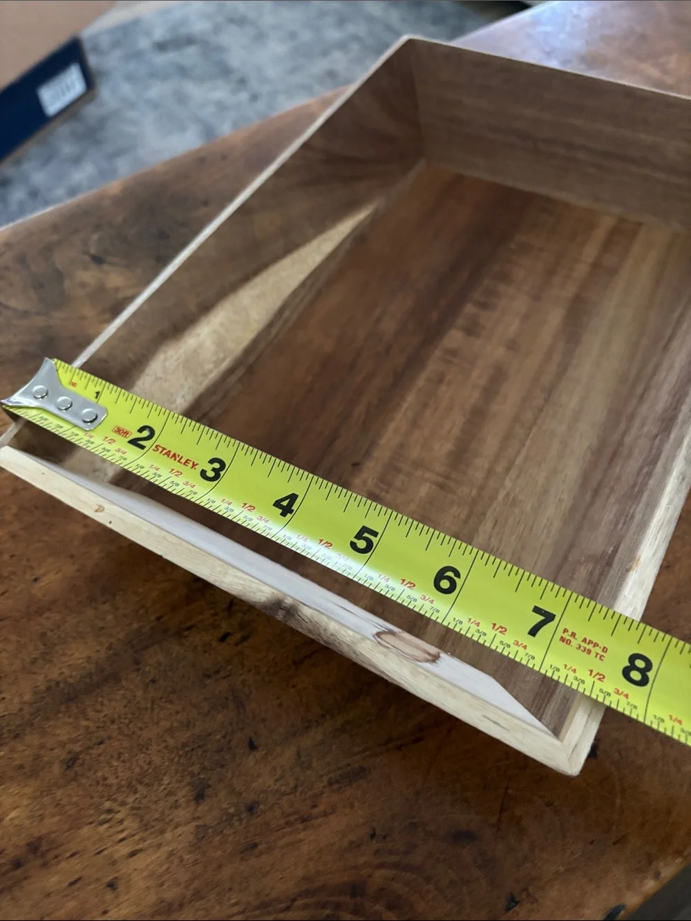 Rustic Farmhouse Natural Wood Tray Brown Wooden Organizer Cottagecore
